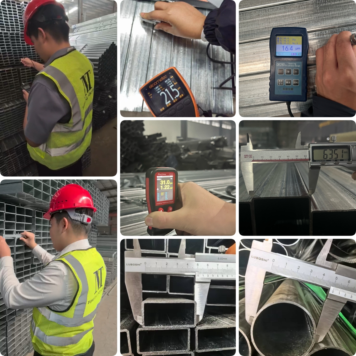 galvanized steel tube inspection